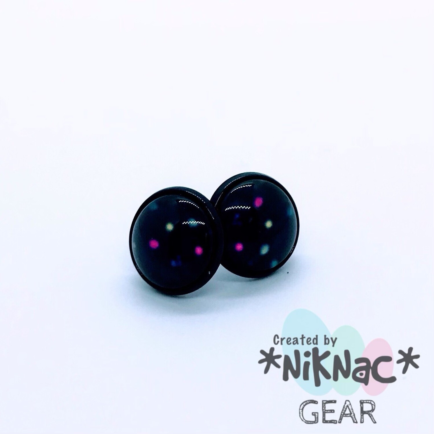 Black &amp; Multi Polka 12mm