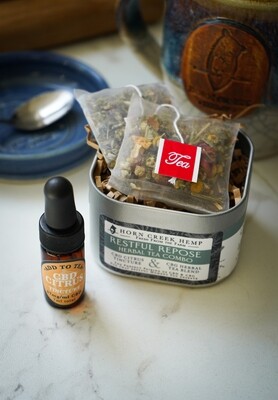 Restful Repose CBG Herbal Tea & Tincture Combo Restful Repose CBG Herbal Tea & Tincture Combo