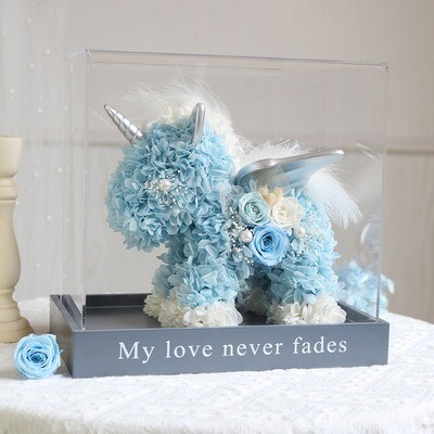 Light Blue Furry Unicorn