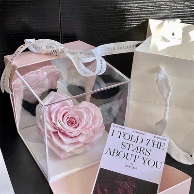 Preserved Rose Heart (Pink &amp; White)