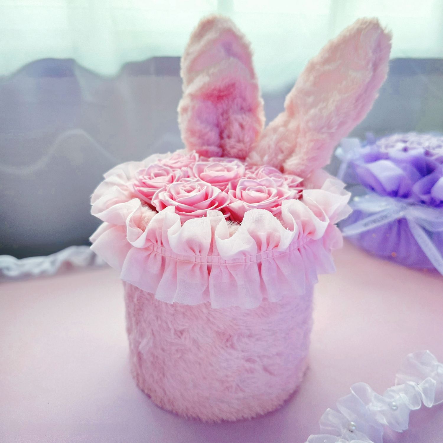 Blush Bunny Charm (Preserved)