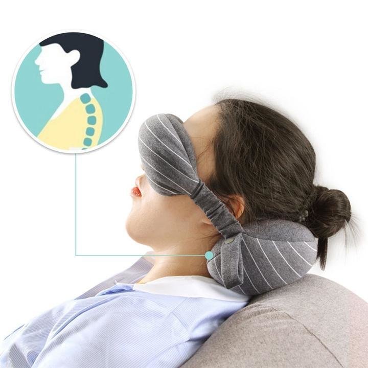 Must Have! - Washable Travel Neck Pillow, Eye Mask &amp; Storage Bag