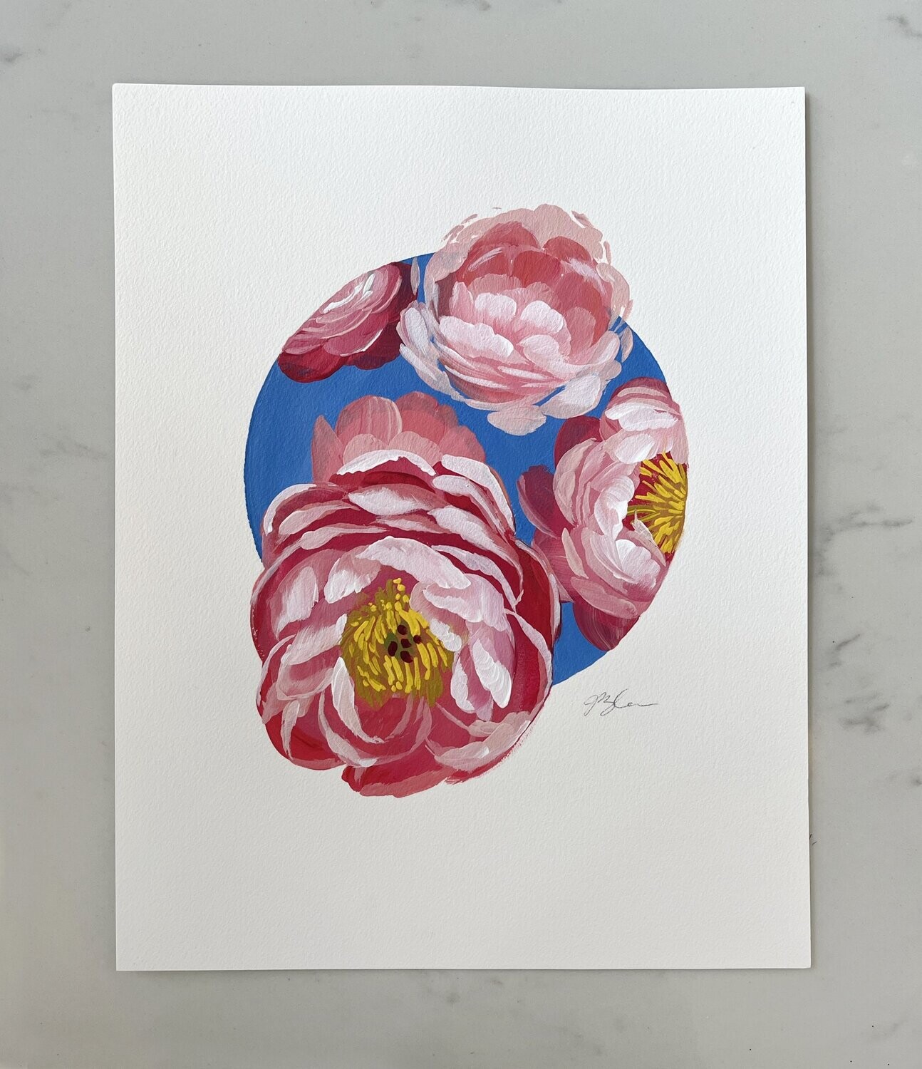 Paper Blue Halo Peonies