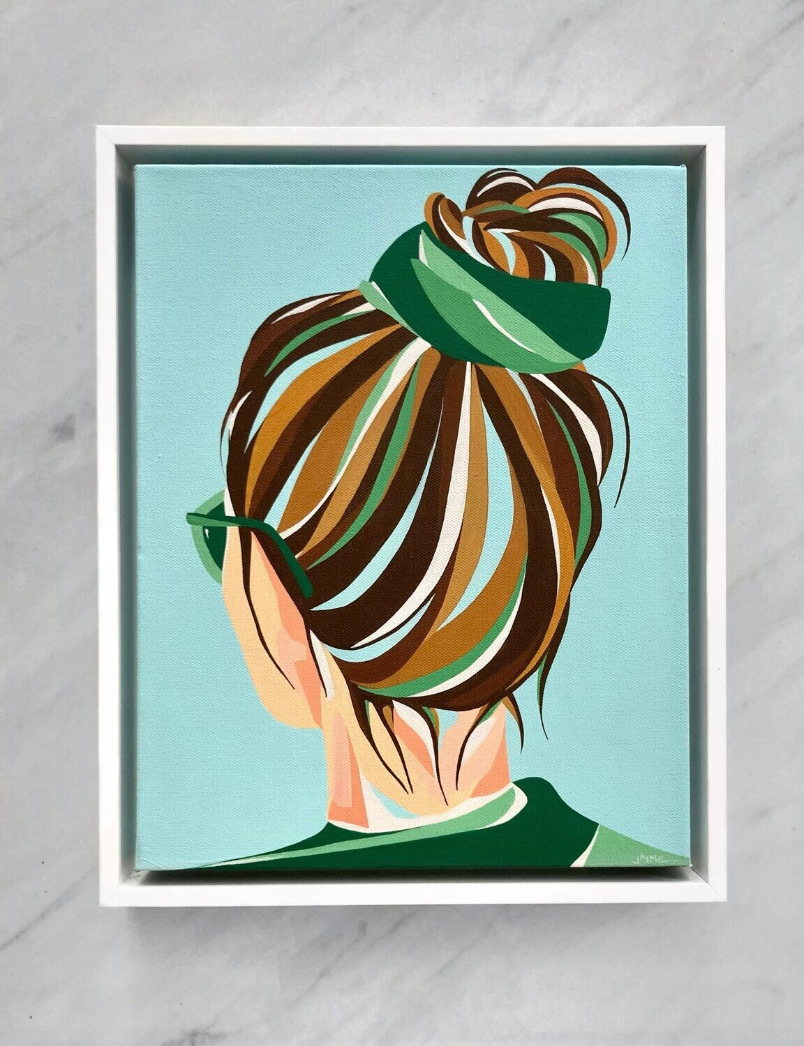 Emerald Messy Bun Hair Study