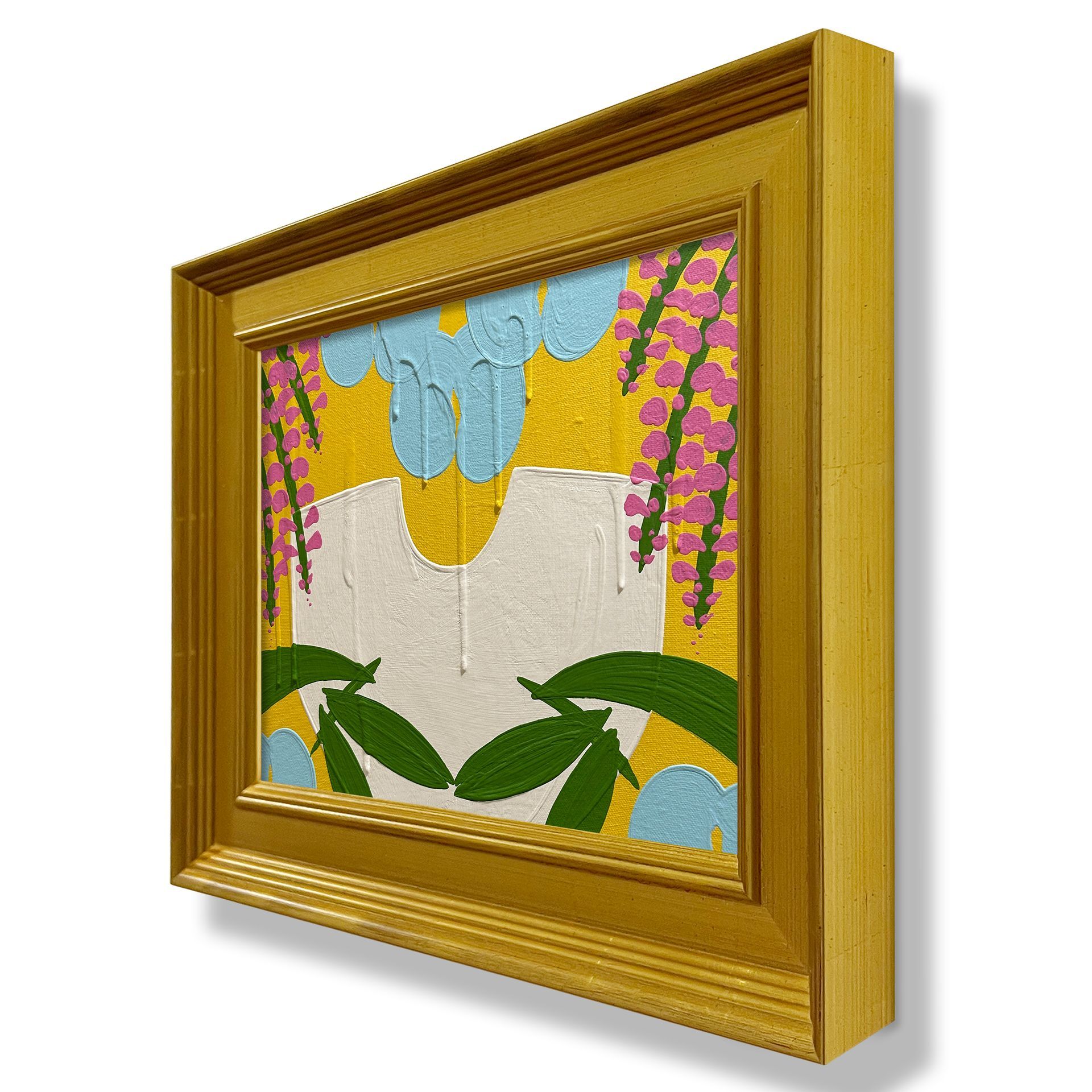 Mini Sake Cup Orchid Wisteria - Yellow Cream Light Blue Pink Kelly