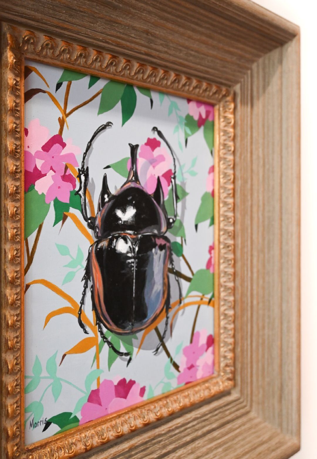 Rhinoceros Beetle on Floral