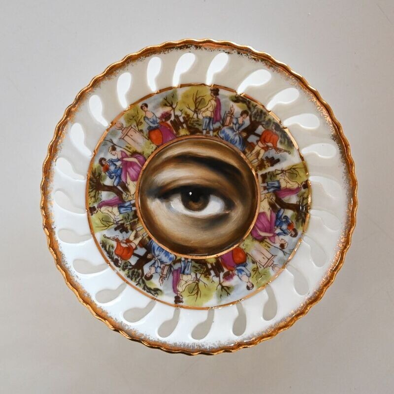 Lover's Eye Painting on a Courting Scene Plate