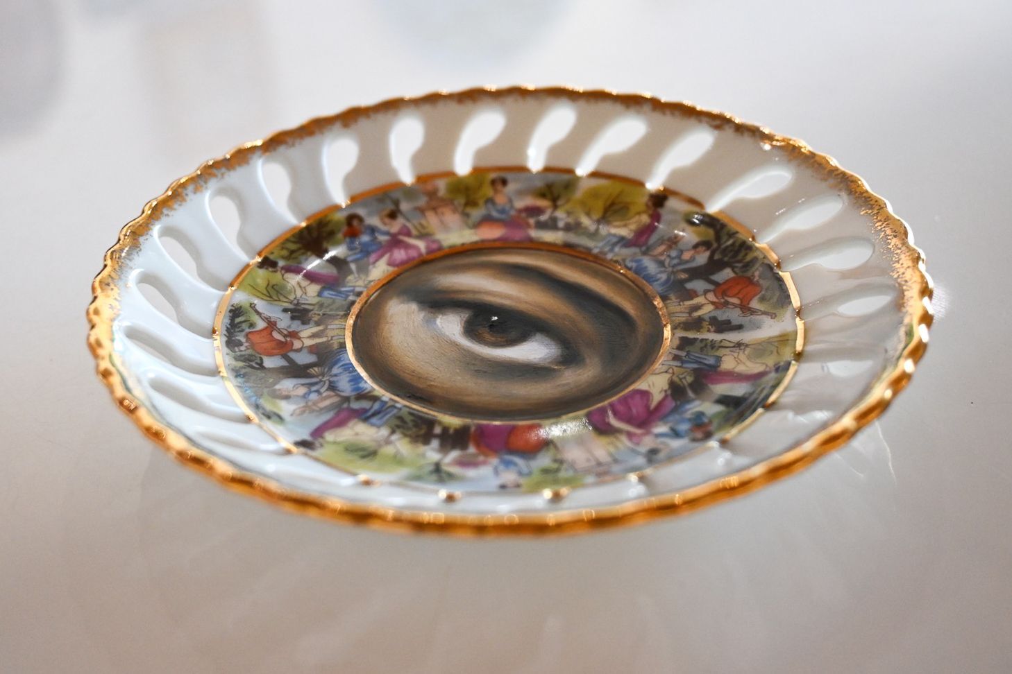 Lover's Eye Painting on a Courting Scene Plate