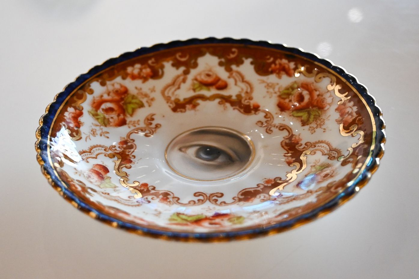Lover's Eye Painting on an English Royal Albert Plate