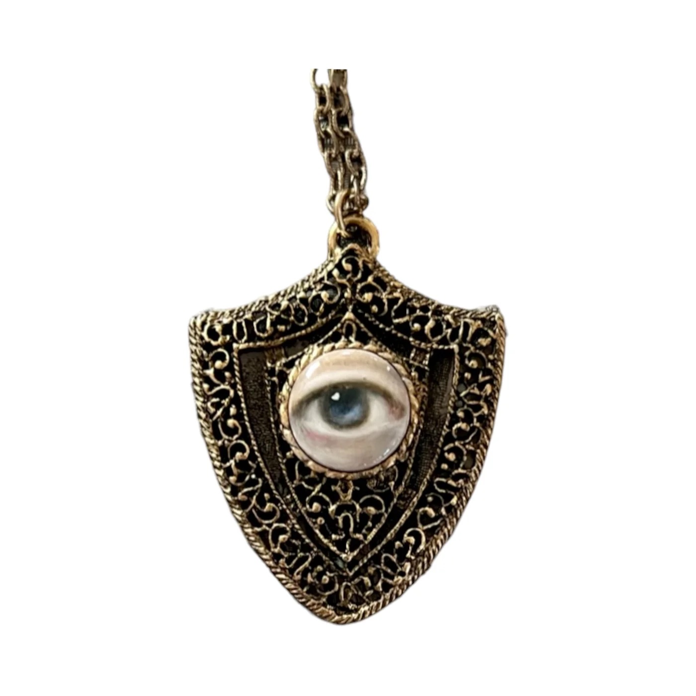 NO. 1748 ATHENA - LOVER'S EYE SHIELD PENDANT NECKLACE