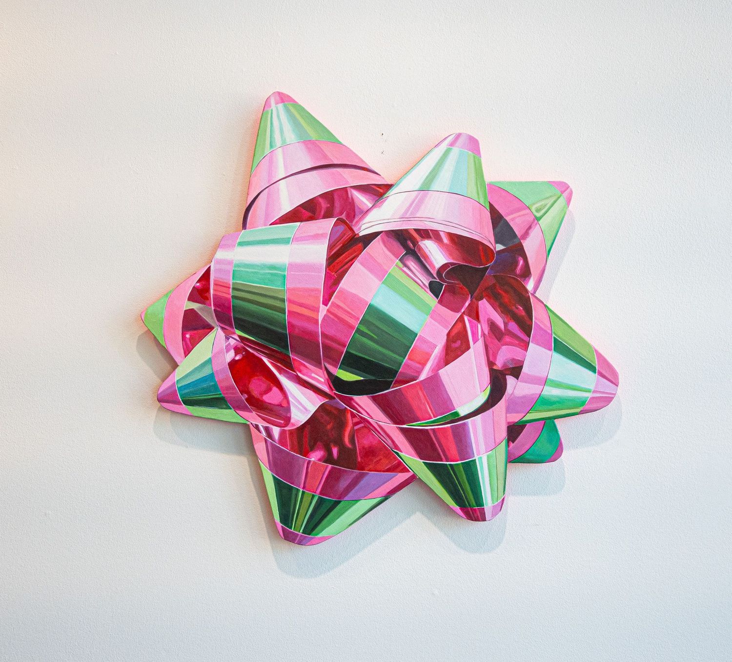 Medium Pink and Green Bow