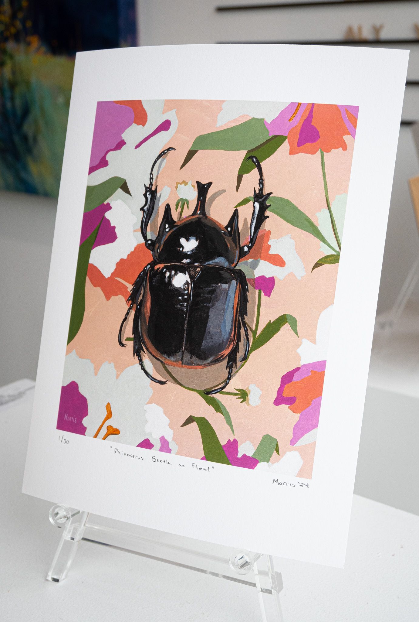 Rhinocerus Beetle on Floral