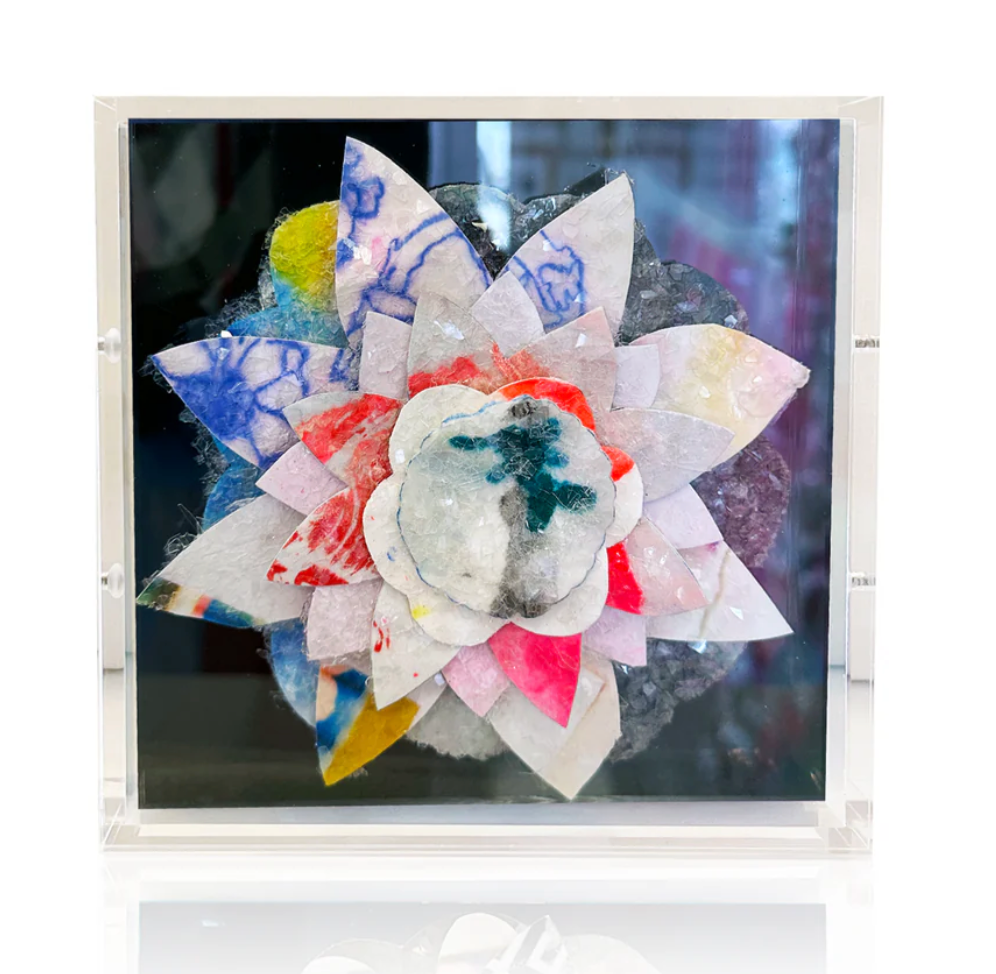 3D Bloom Floral #31 Mini Original Artwork on Mirror