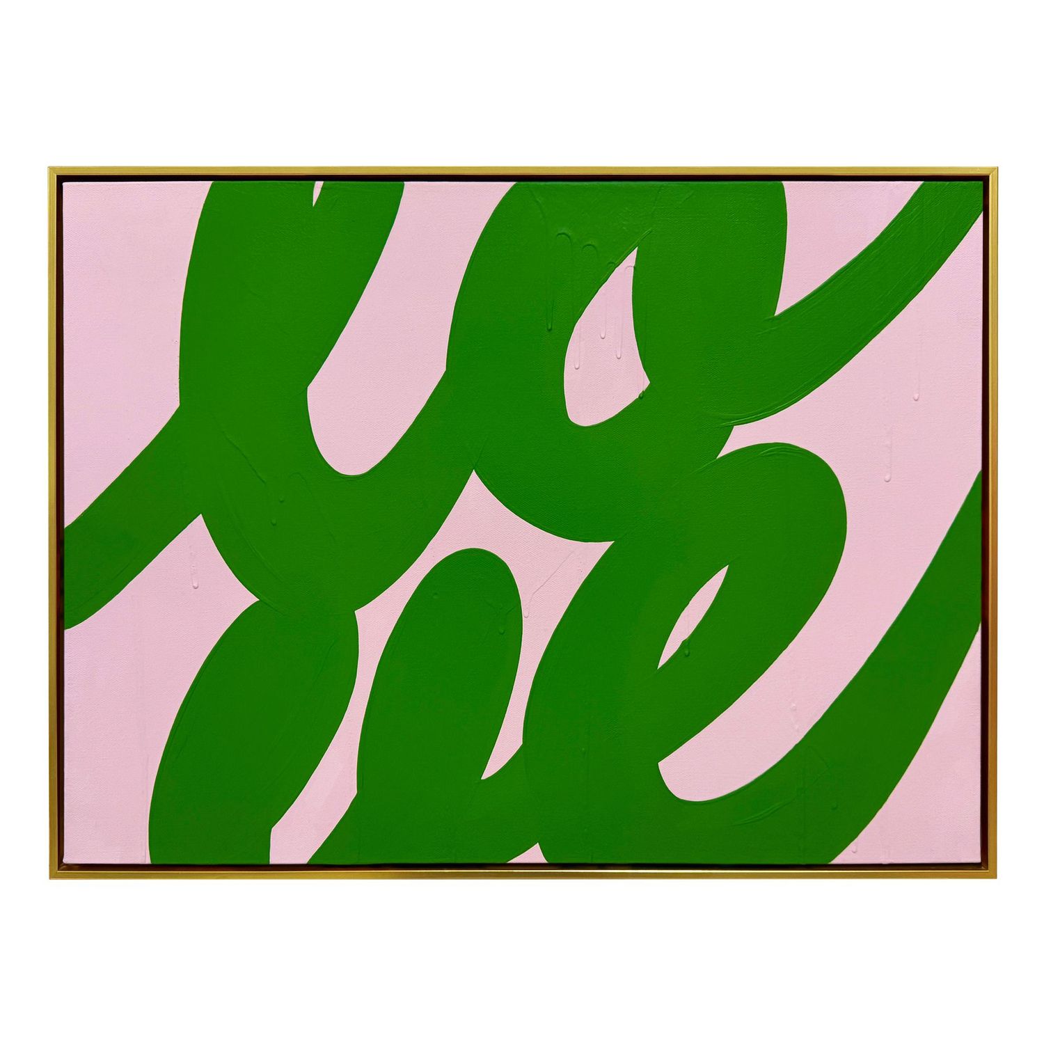 RON GIUSTI LOVE LIGHT PINK KELLY ACRYLIC PAINTING