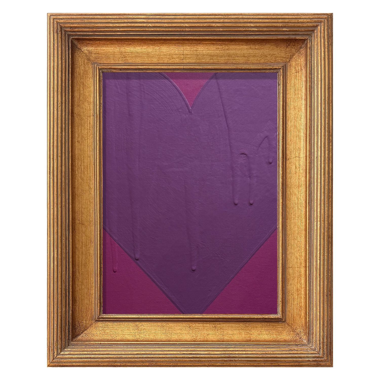 RON GIUSTI MINI HEART VIOLET PURPLE ACRYLIC PAINTING
