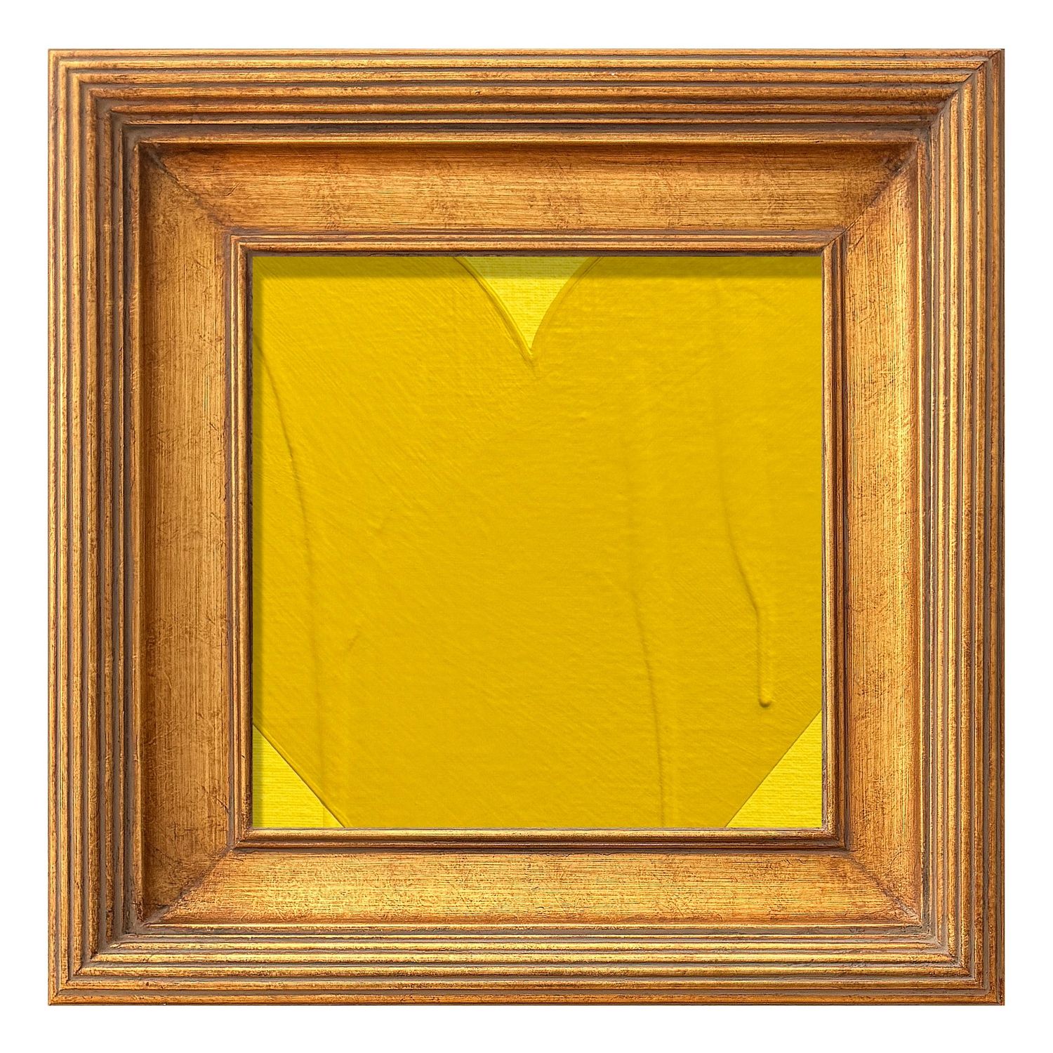 RON GIUSTI MINI HEART LEMON YELLOW ACRYLIC PAINTING