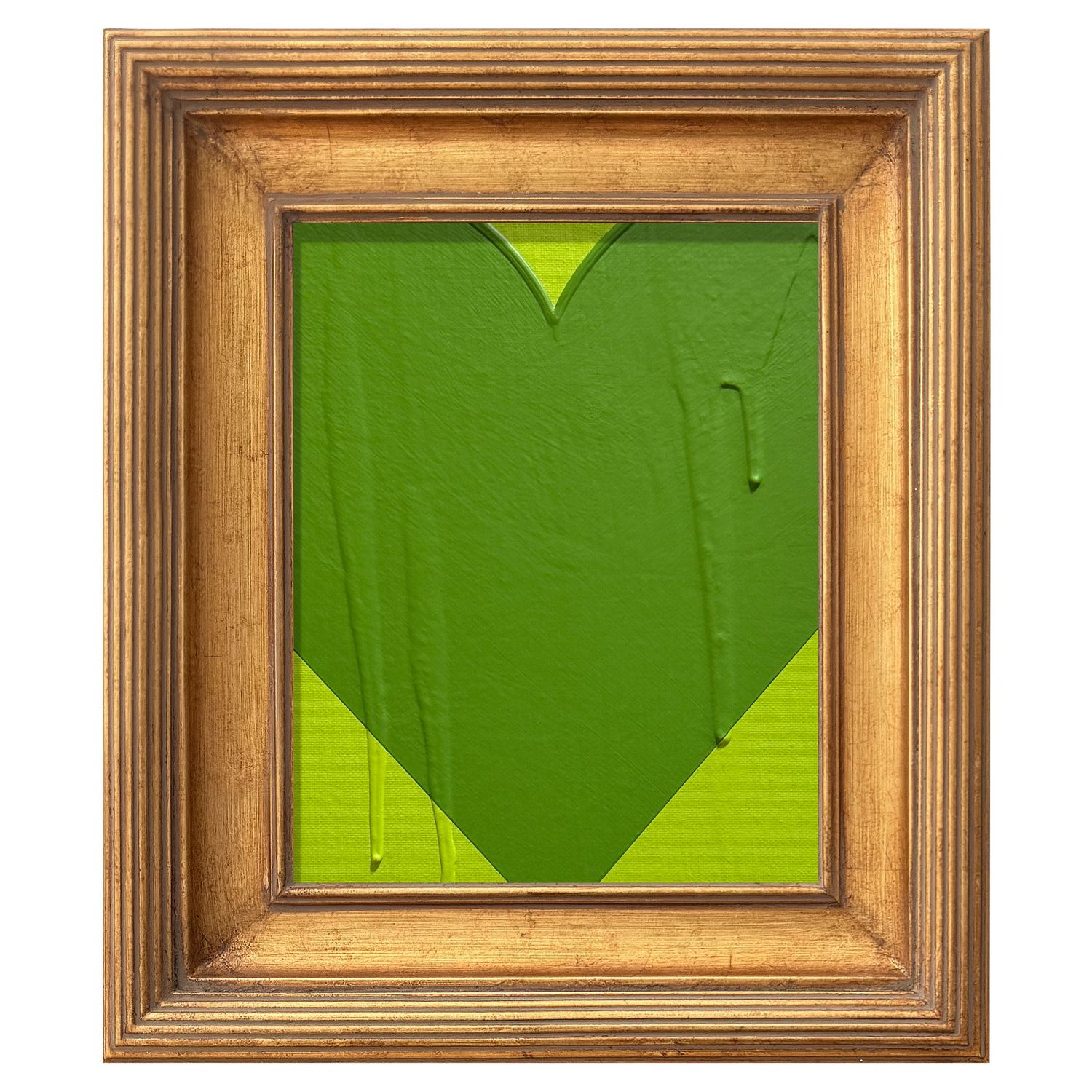 RON GIUSTI MINI HEART CERULEAN KELLY ACRYLIC PAINTING