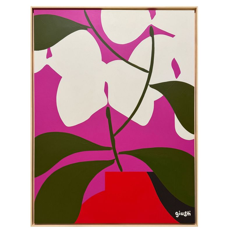 RON GIUSTI OKI ORCHID STILL LIFE ACRYLIC PAINTING RON GIUSTI OKI ORCHID STILL LIFE ACRYLIC PAINTING