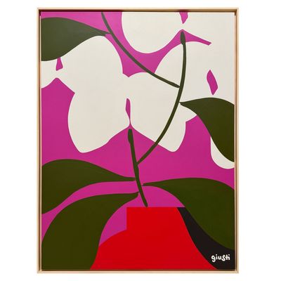 RON GIUSTI OKI ORCHID STILL LIFE ACRYLIC PAINTING RON GIUSTI OKI ORCHID STILL LIFE ACRYLIC PAINTING