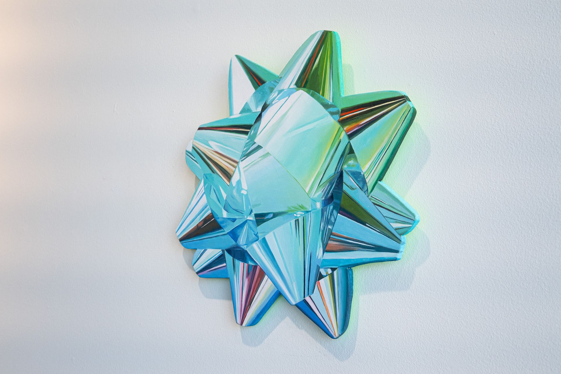 Multicolored blue/green bow