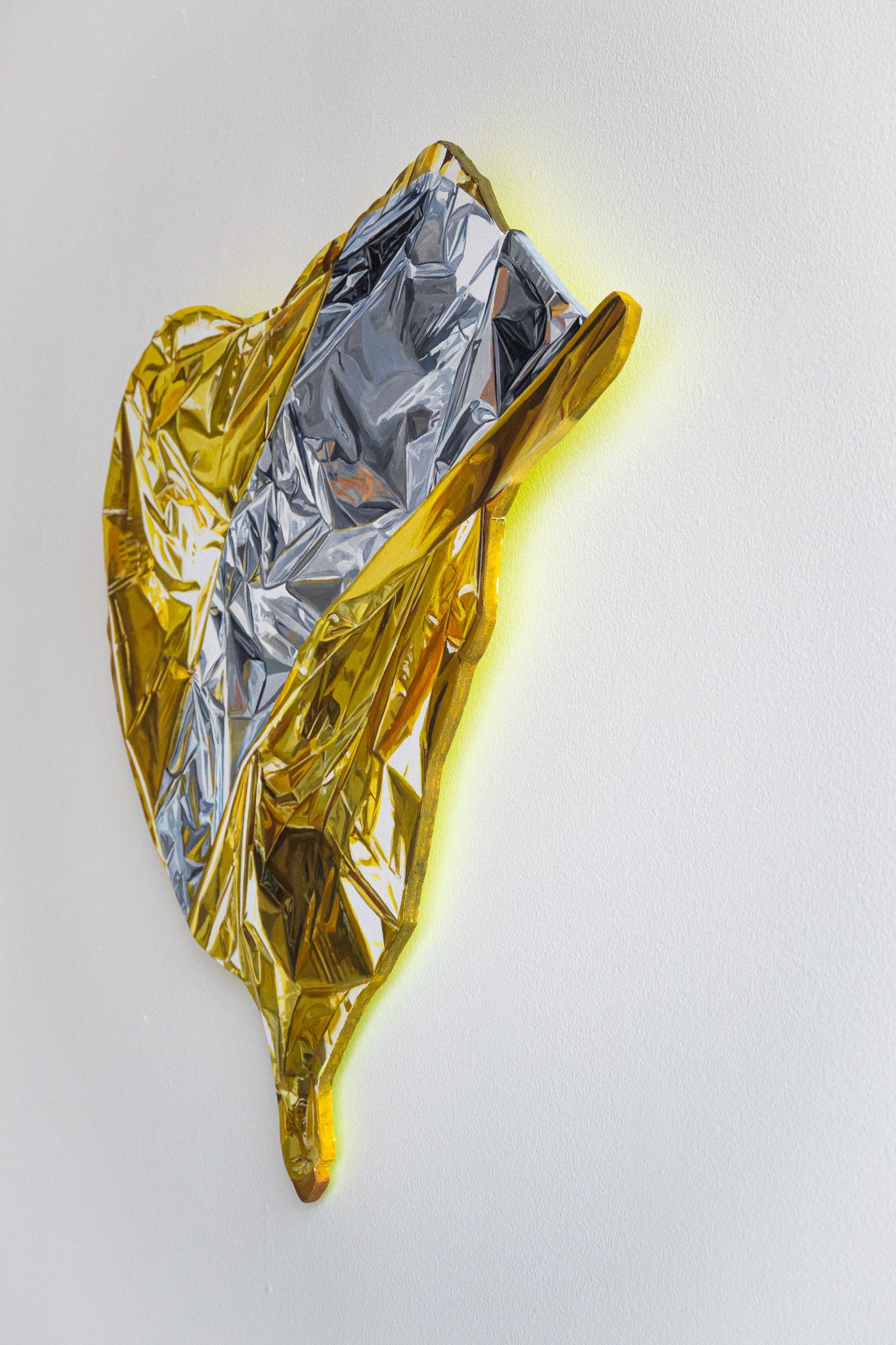 Gold and Silver Deflated Heart Balloon