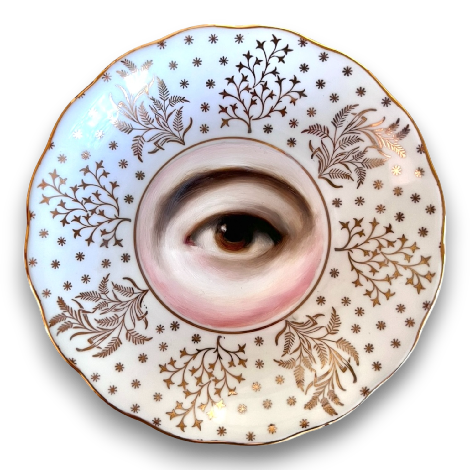 No. 2686 Lover's Eye Painting on a Star and Foliate Plate