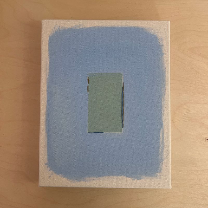Pale Sage/Cottage Blue With Olive Line