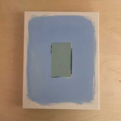 Pale Sage/Cottage Blue With Olive Line