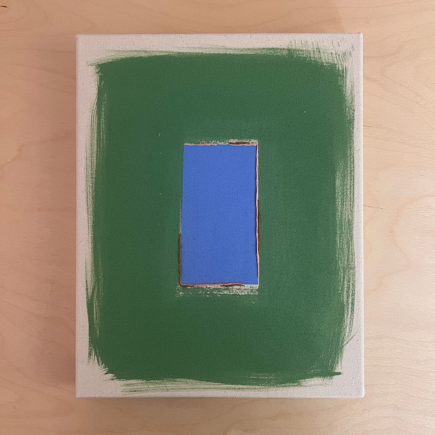 Cornflower/Grass With Peach Line