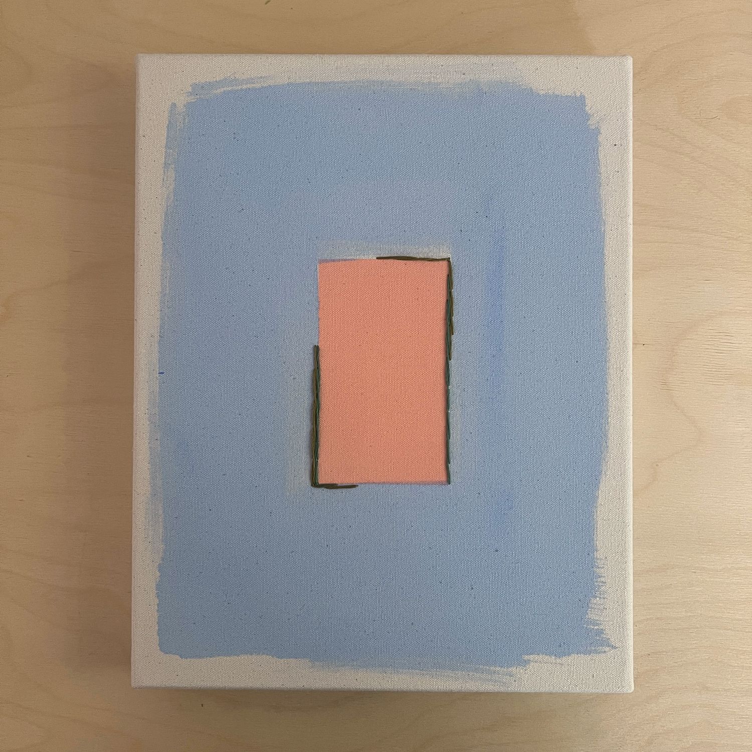 Peach/Cottage Blue With Forest Line