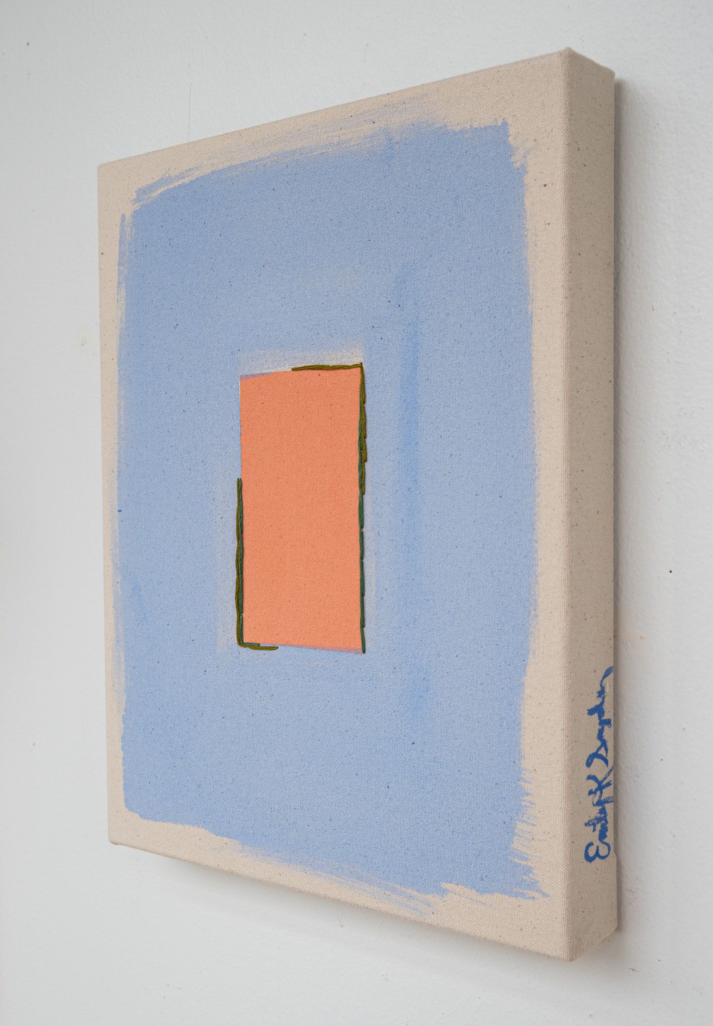 Peach/Cottage Blue With Forest Line