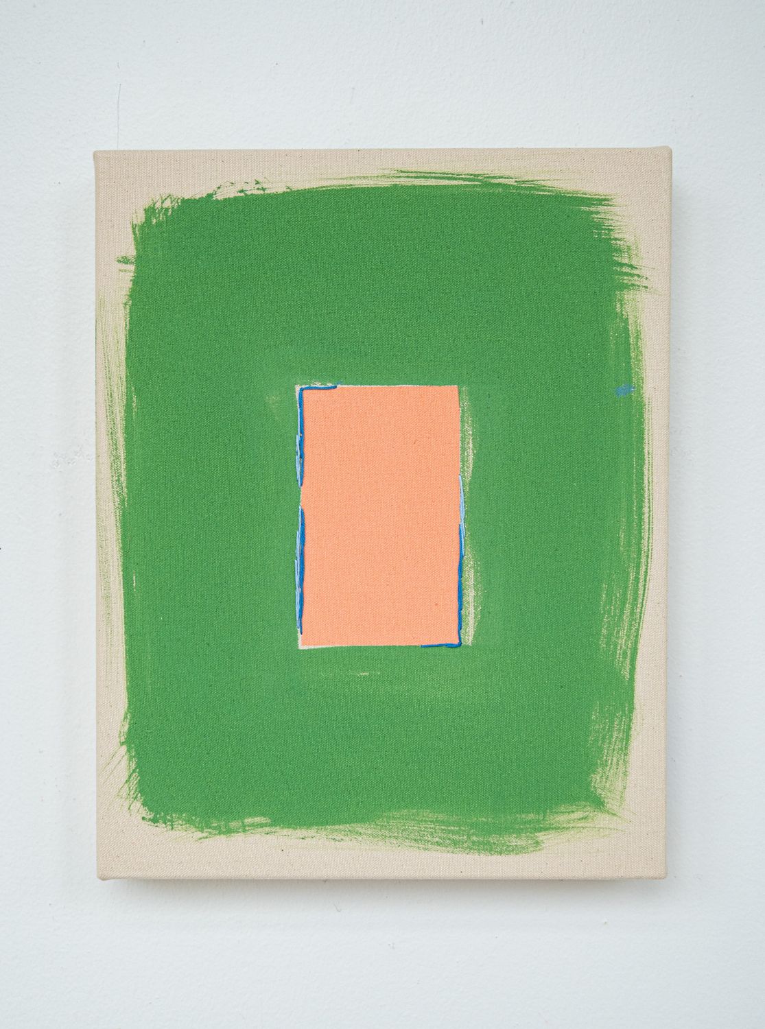 Peach/Grass With Blue Line