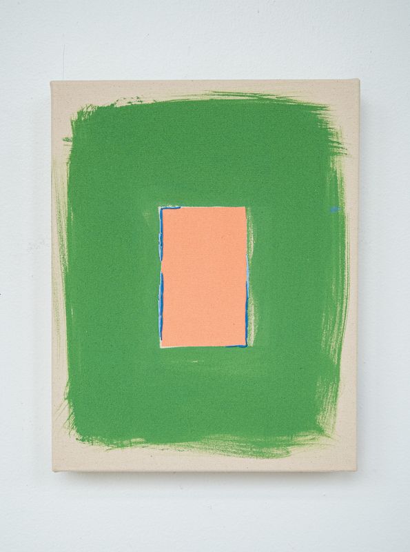 Peach/Grass With Blue Line