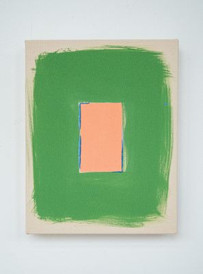Peach/Grass With Blue Line