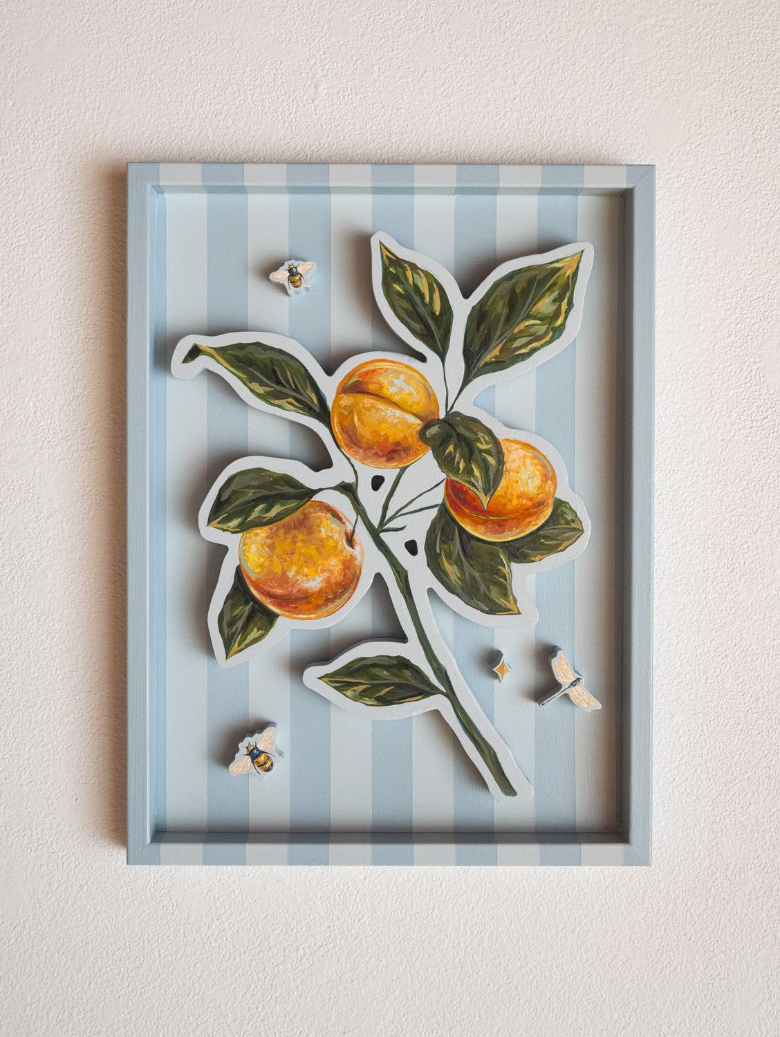 Apricots on Heirloom Blue