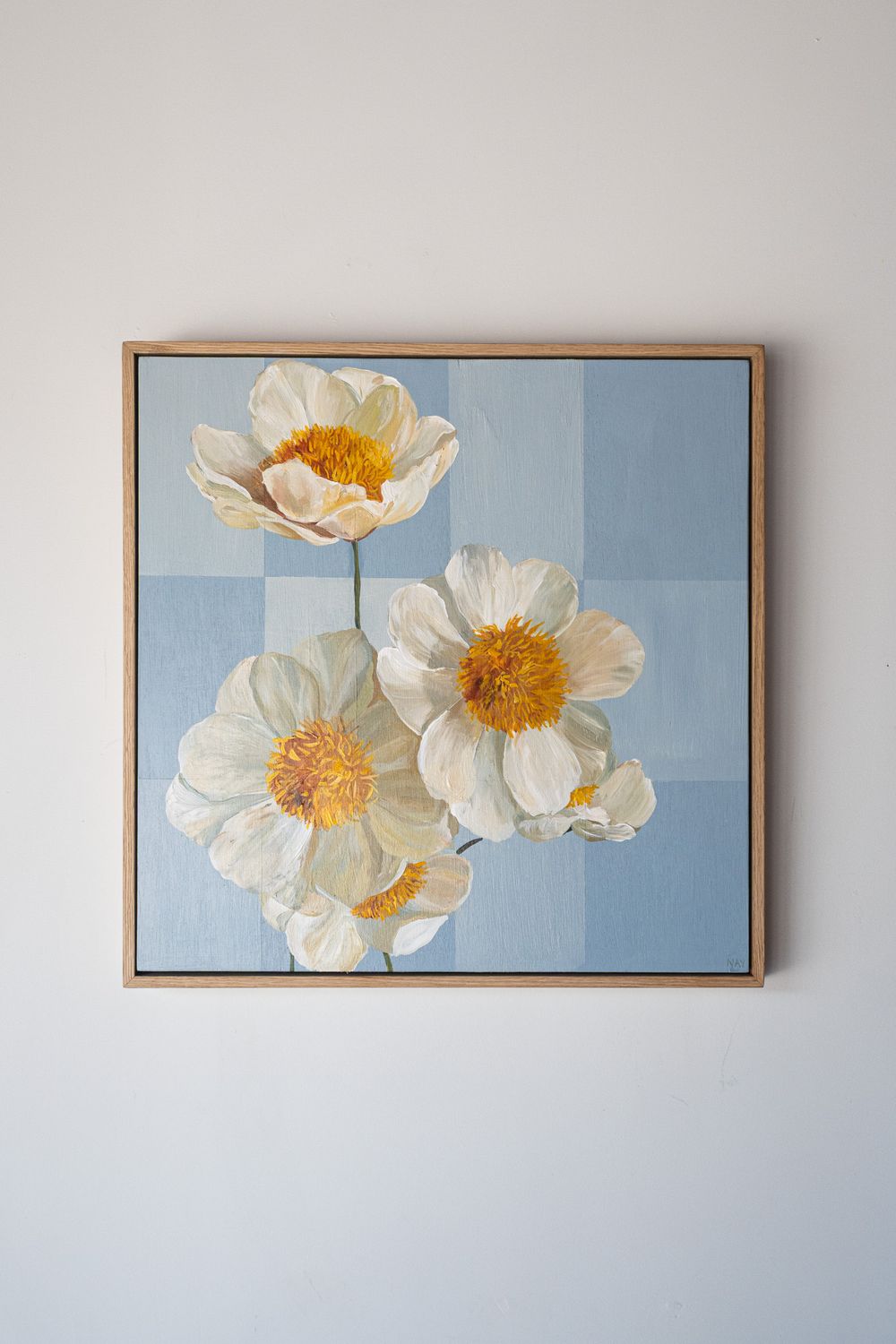 White Peonies on Blue White Peonies on Blue