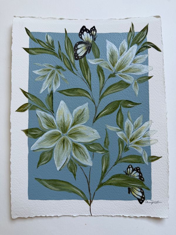 champ de fleurs, bleue