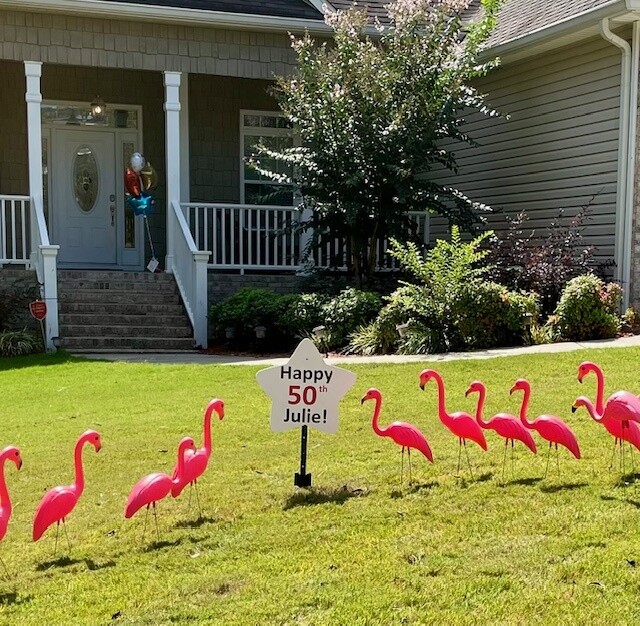 2 Dozen Small Flamingos With Star