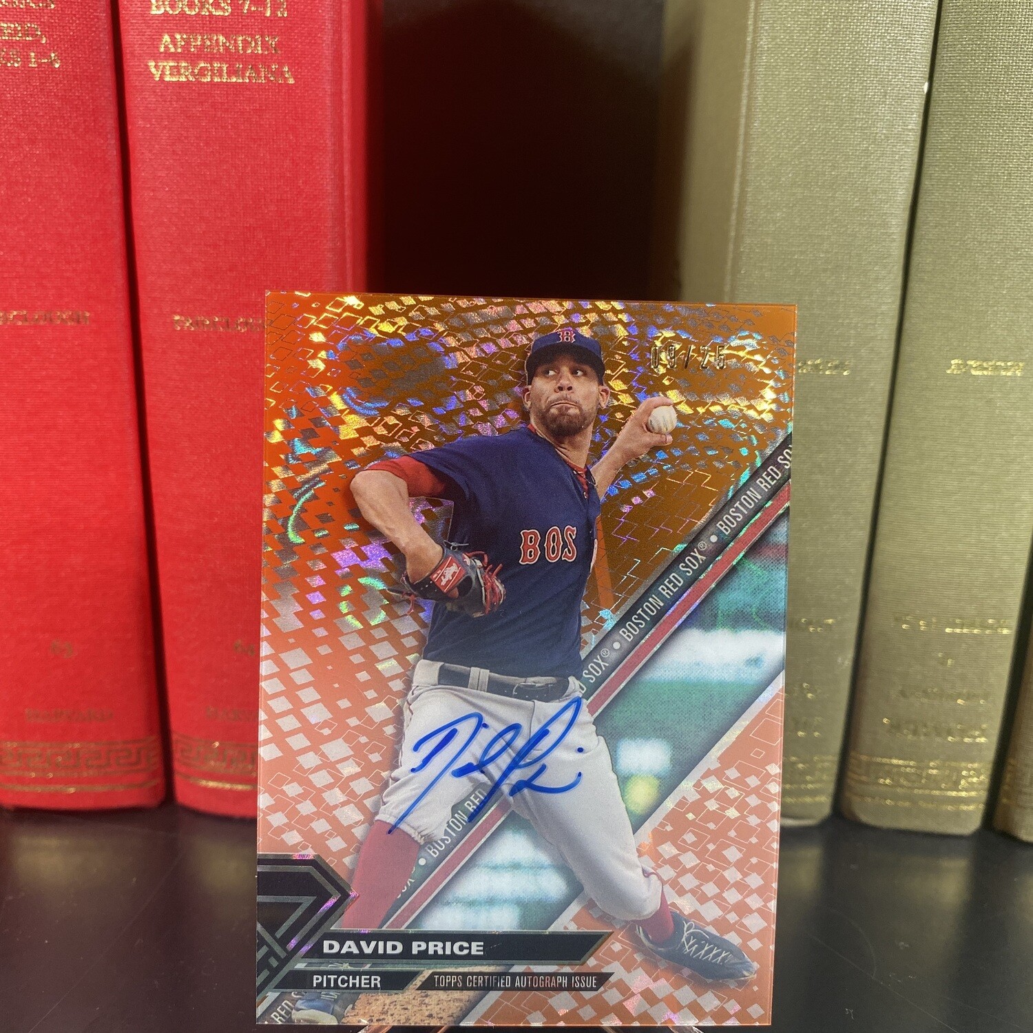 2017 Topps High Tek Orange Magma Refractor David Price Numbered to 25 | C. Boston Red Sox, T. Los Angeles Dodgers