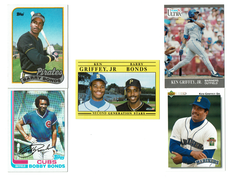 &quot;Second Generation Stars&quot; - Bobby and Barry Bonds + Ken Griffey Sr. and Jr.