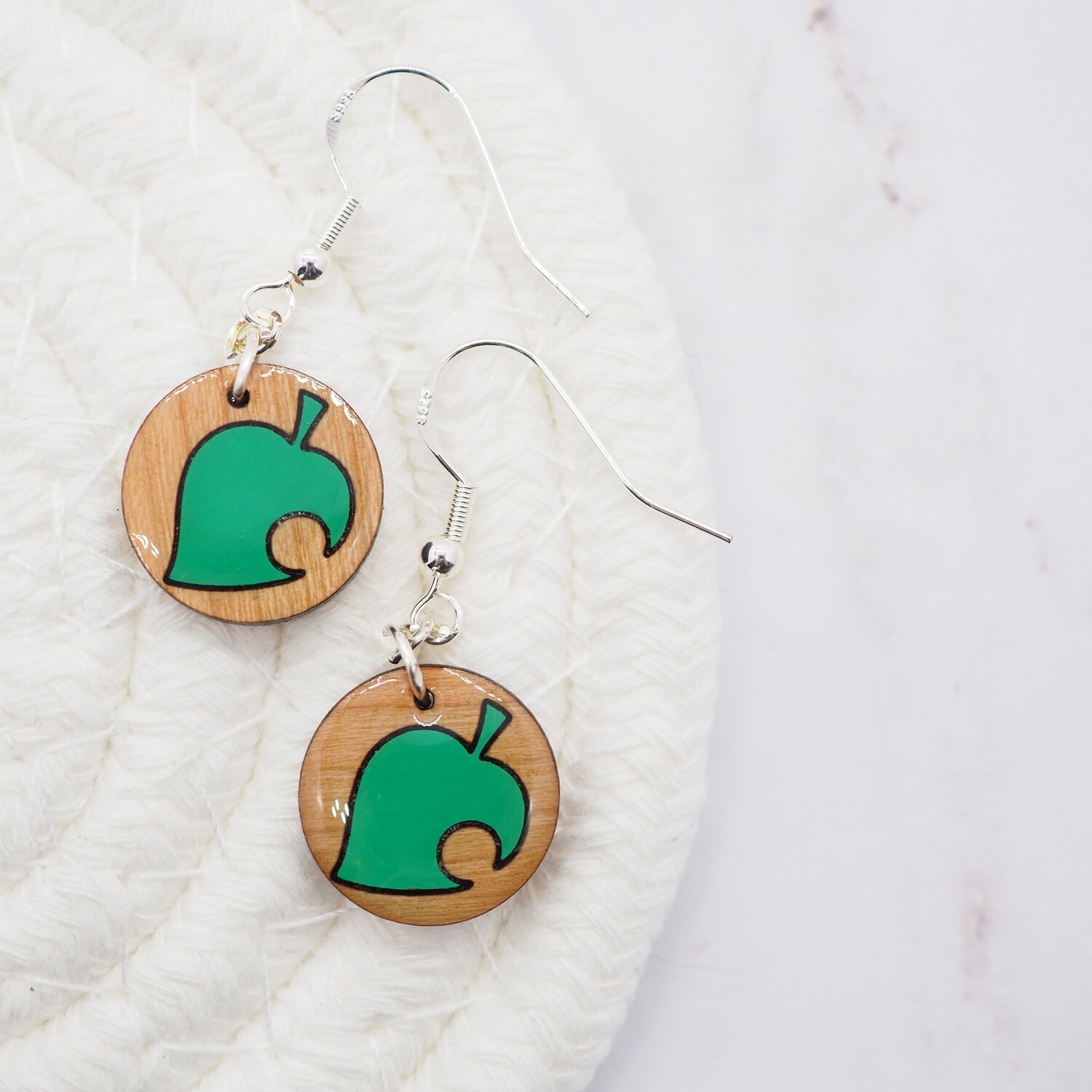 Green Leaf Earrings