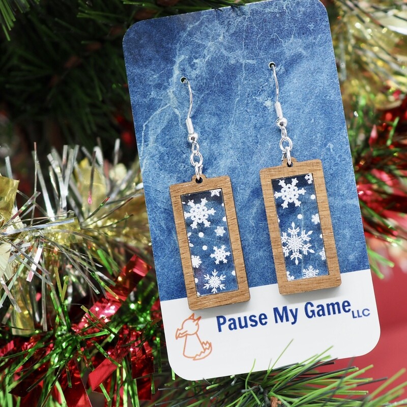 Snowflake Rectangle Earrings