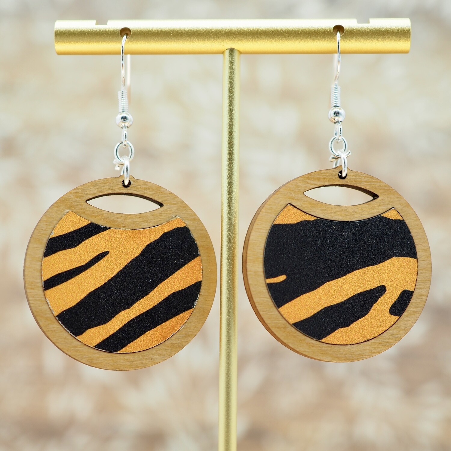 Tiger Stripes Circular Earrings