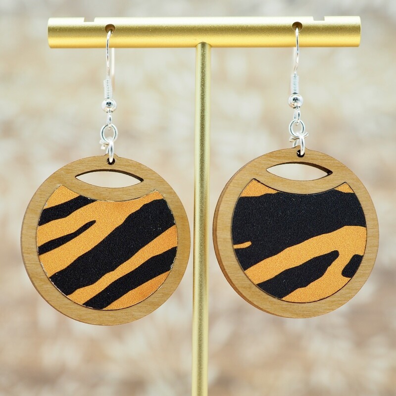 Tiger Stripes Circular Earrings