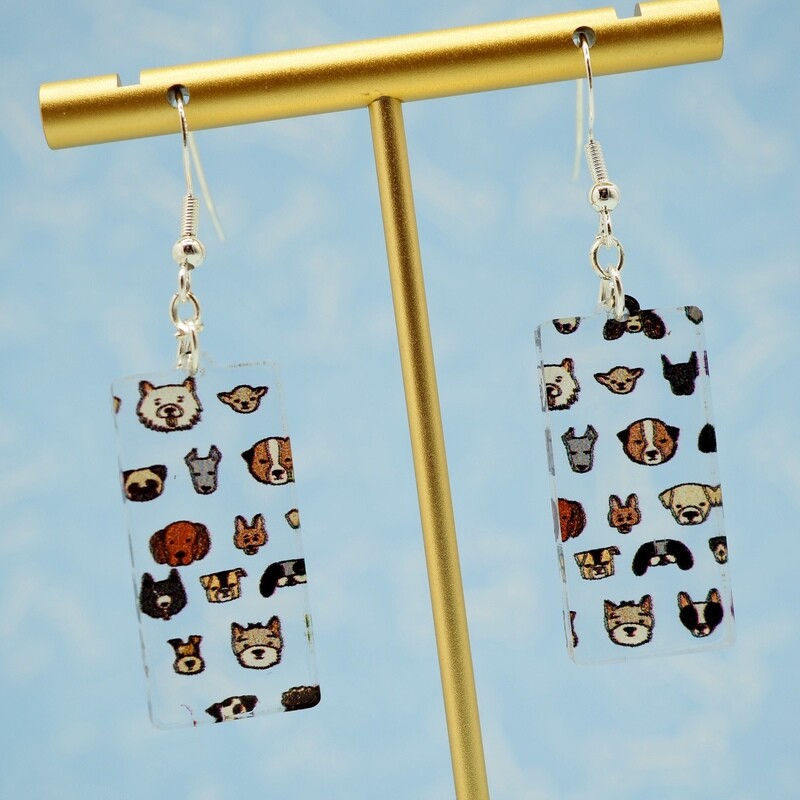 Dog Faces Acrylic Earrings