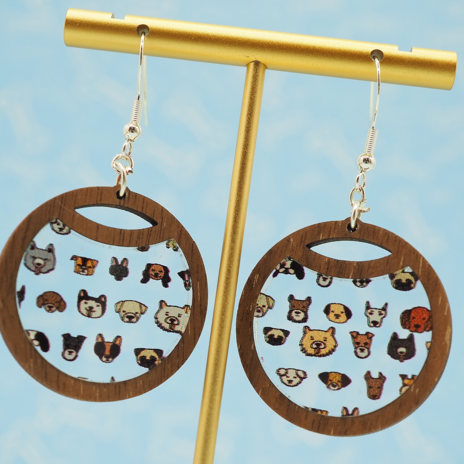 Dog Faces Circular Earrings