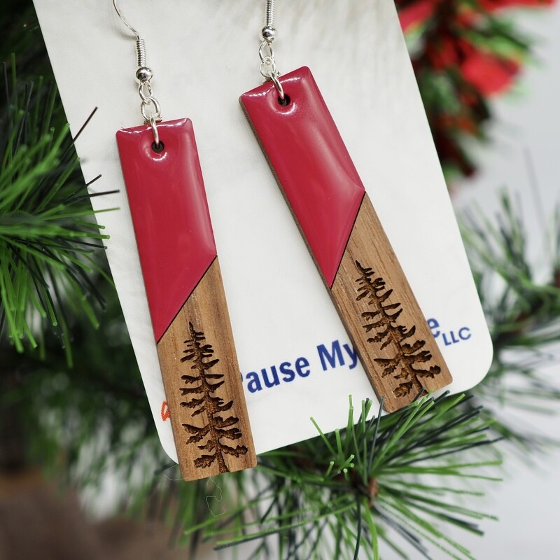 Evergreen Tree Earrings (Four Color Choices)