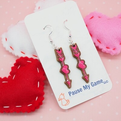 Valentine's Arrow Shaped Earrings (Two Color Choices)