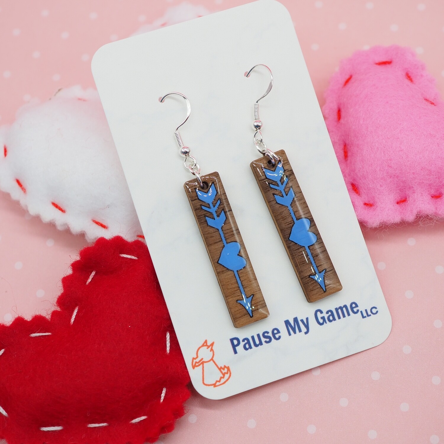 Valentine's Arrow Earrings (Two Color Choices), Color Choice: Periwinkle