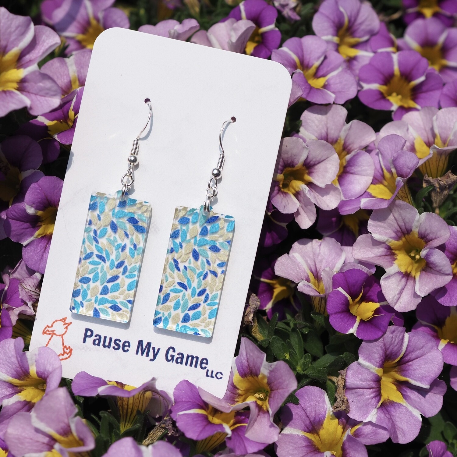 Blue Sea Glass Earrings